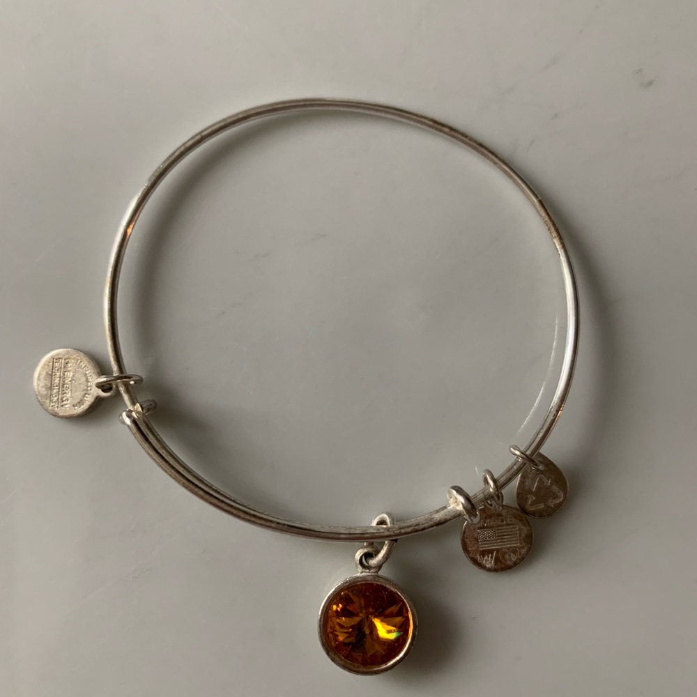 Alex and Ani Topaz Charm Bangle